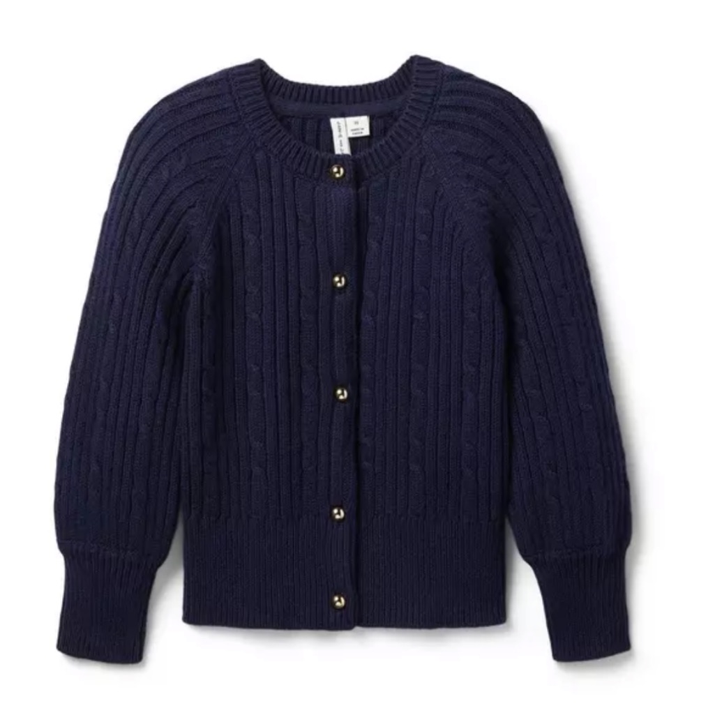 Janie And Jack Cable Knit Merchant Marine Cardigan Sweater 1824mo